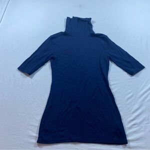 Chic Navy Blue Turtleneck Top